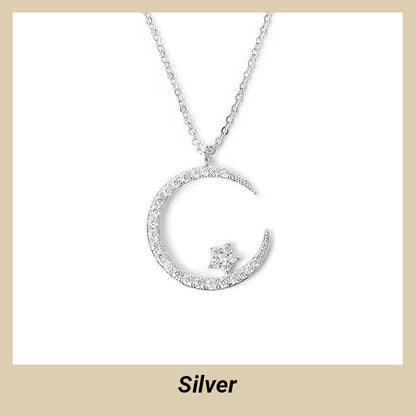 🖤Black Friday Sale:50% OFF🖤Bright Night: Moon Star Necklace🌙✨