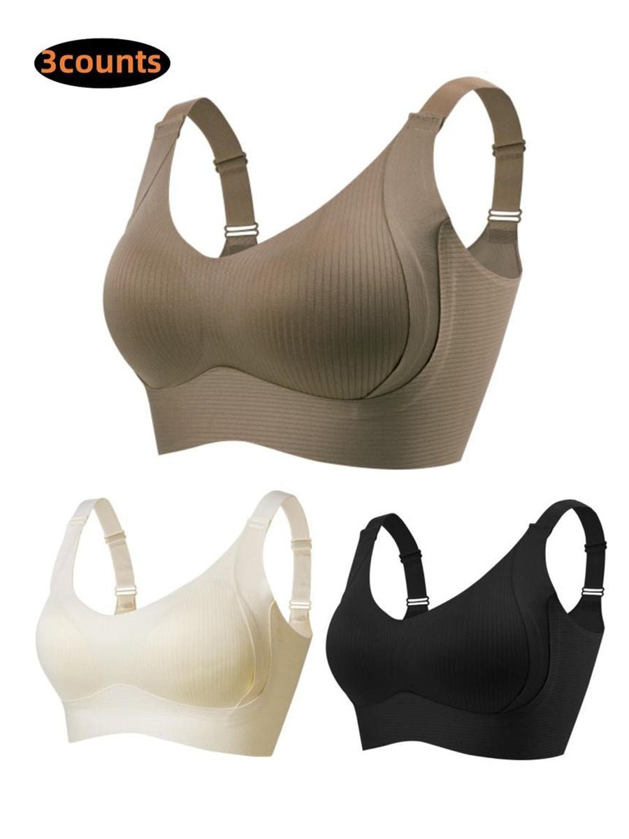 ⏰Last Day Sale 50% OFF 🎁Subtle Striped Seamless Bra W-Support Wireless Comfort Bra