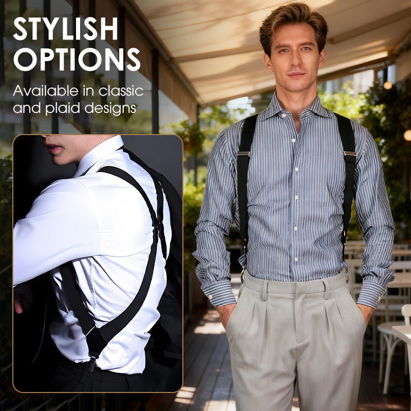 Men's X-Back Suspenders with Hook Clips