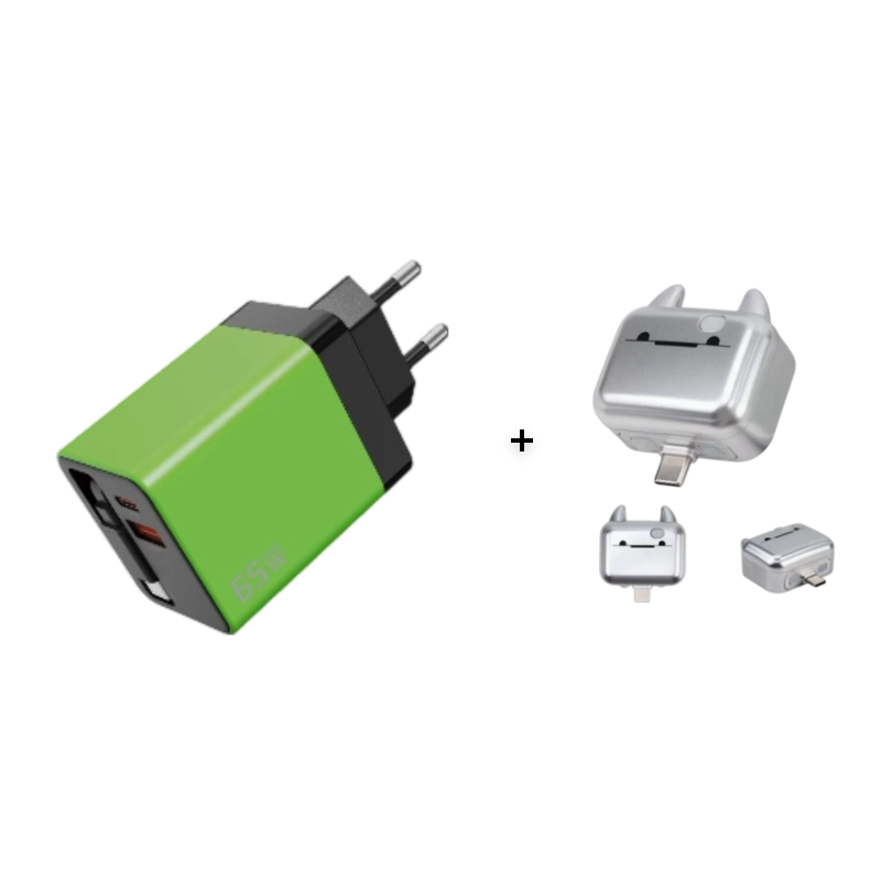65W Fast Charging Phone Charger Block with Retractable 80cm Type-C Cable