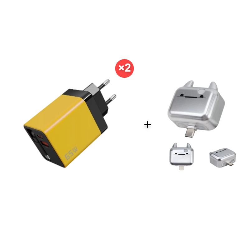 65W Fast Charging Phone Charger Block with Retractable 80cm Type-C Cable