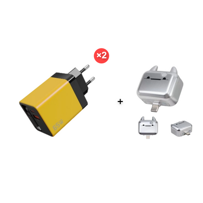 65W Fast Charging Phone Charger Block with Retractable 80cm Type-C Cable
