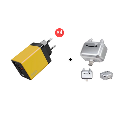 65W Fast Charging Phone Charger Block with Retractable 80cm Type-C Cable