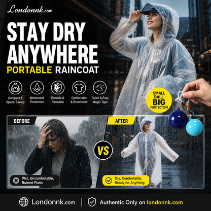 🥳BUY 1 GET 1 FREE! ☔Pocket-Sized Ball Disposable Raincoat – Ultra‑compact ball packaging fits in any bag, purse or glove box. Waterproof & easy to use – always ready for sudden showers! 🌧️✨