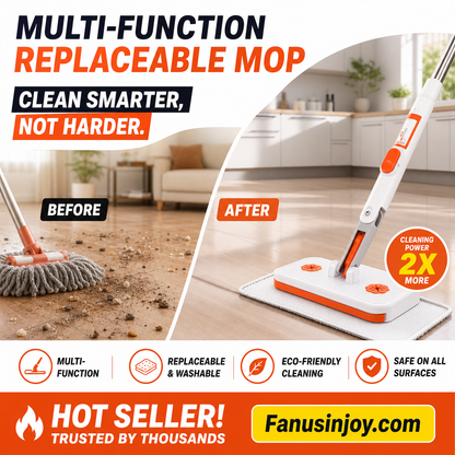 Limited Time 50% OFF！Maximal Cleaning Power！Multi-Functional Hands-Free Clip Flat Mop