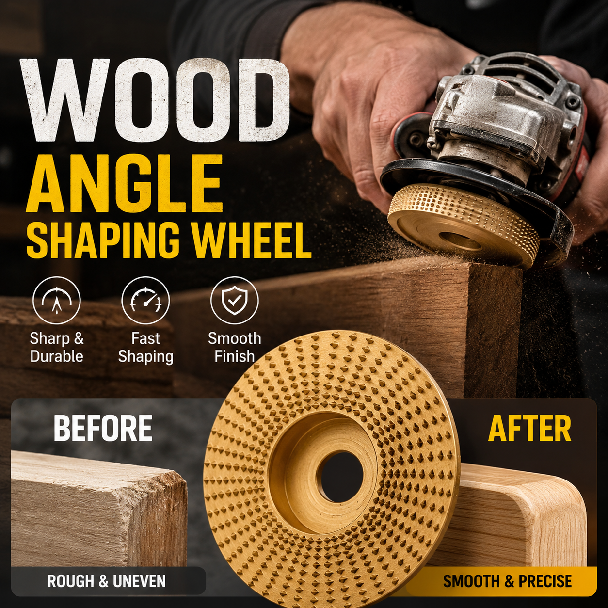 🔥LIMITED‑TIME 50% OFF! ⚙️ Wood Angle Shaping Wheel – Sharp, Wear‑Resistant ✨