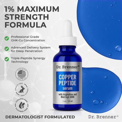 Copper Peptide Serum with GHK-Cu peptide, Argireline and Matrixyl 3000