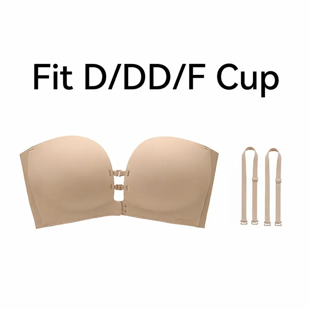 🥳LUCKMEEY Womens Strapless Front Closure Bra Push Up Lift Bra Padded Add Cup💞