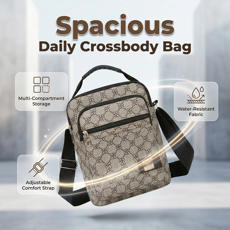 🎒 More Storage, Less Bulk | Men's Multi-Pocket Crossbody Travel Bag