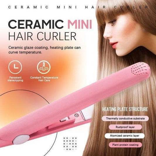 💥Limited time 50% off🔥⚡2-in-1 Mini Curling Wand & Flat Iron Hair Straightener