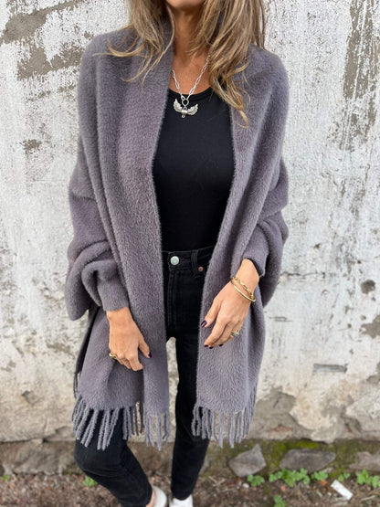 🔥Limited Time 43% Off 🔥Women's Long Sleeve Casual Tassel Shawl Coat