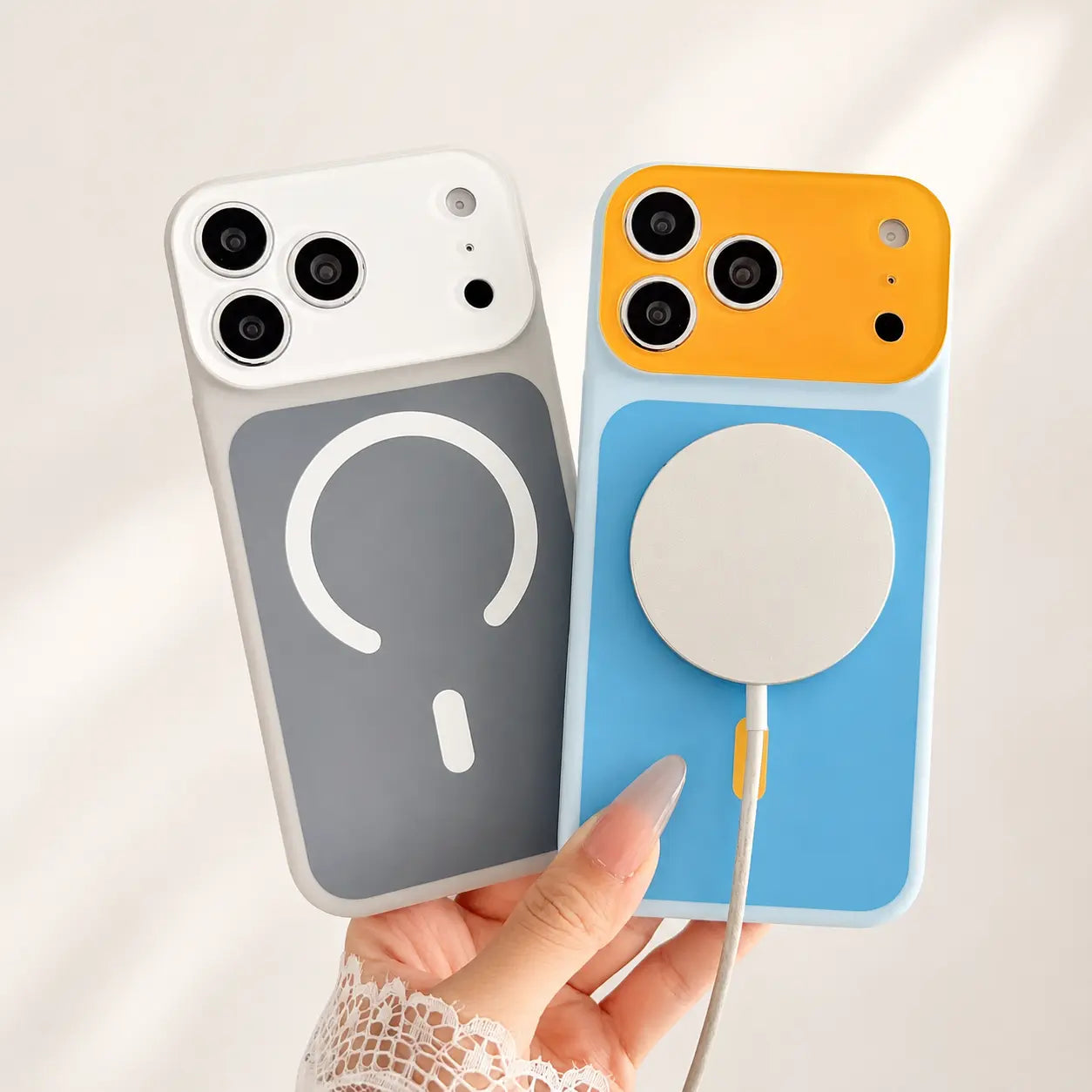 🔥Summer Hot Sale - ONLY ＄14.99!!⚡50K+ SOLD!🌈Dopamine Color Block MagSafe Case – Ultra-Slim Matte Hard PC Cover for iPhone 17 Pro Max