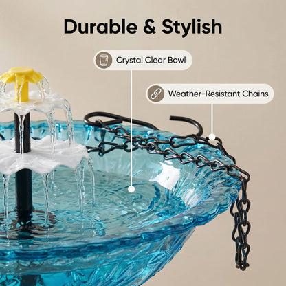 ✨2026 Spring special offer 80% off-🐦Solar Cascade Hanging Bird Bath Fountain
