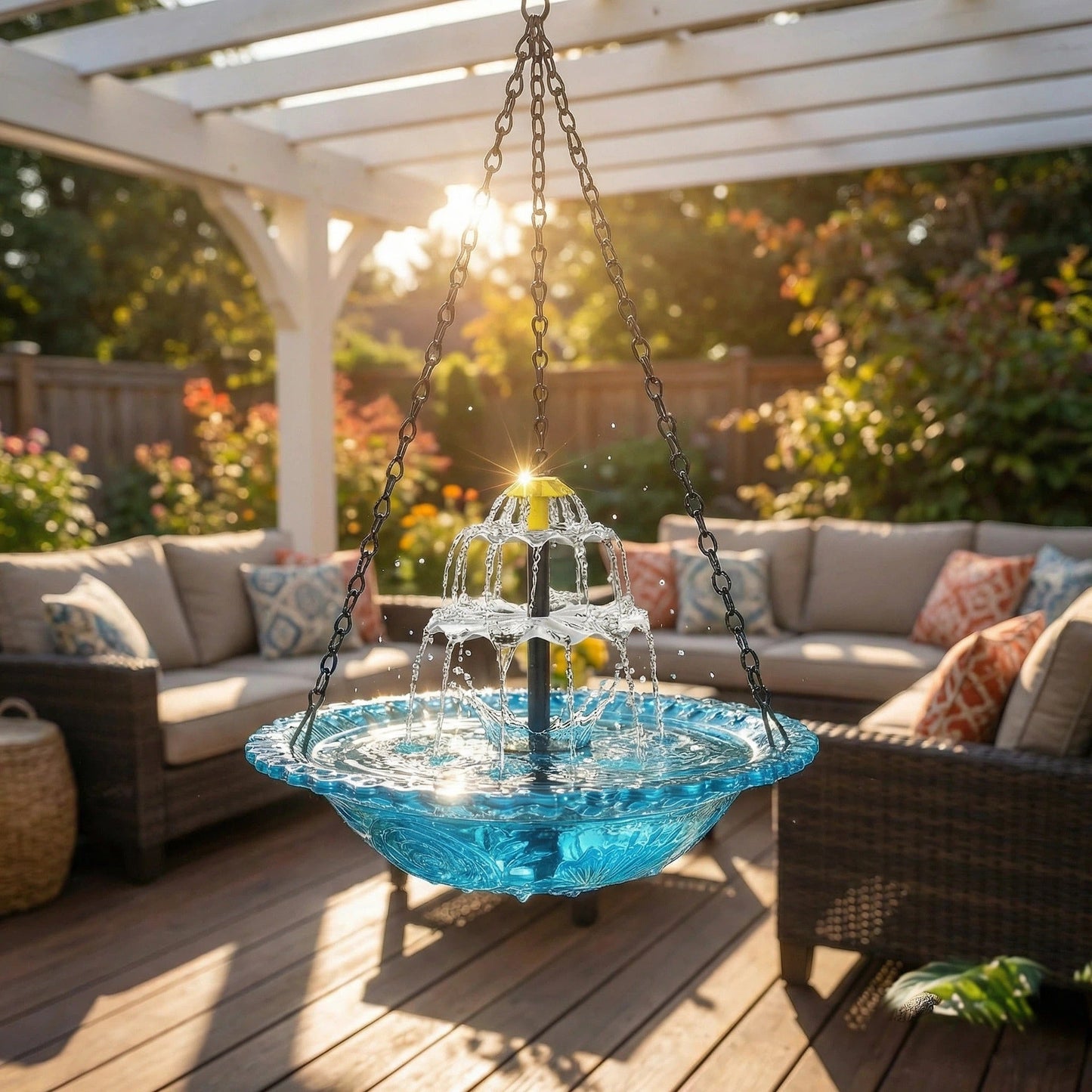✨2026 Spring special offer 80% off-🐦Solar Cascade Hanging Bird Bath Fountain