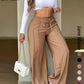 ✨ Easy Everyday Comfort | Women's High-Waisted Straight-Leg Pants with Elastic Back