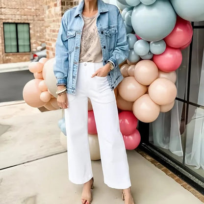 🔥2024 HOT SALE🔥Stretch Twill Cropped Wide Leg Pants