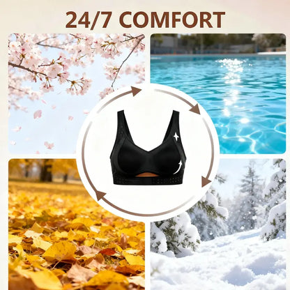 🔥Women’s Beige Wireless Bra, Soft Breathable Non-removable Moulded Cups, Yoga Fitness Sportswear for Gym & Daily Training