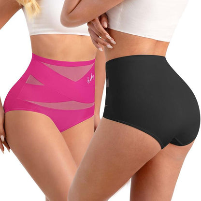 Last Day-Buy 1 Get 3 PacksPlus-Size High-Waist Cross Tummy Control Panties