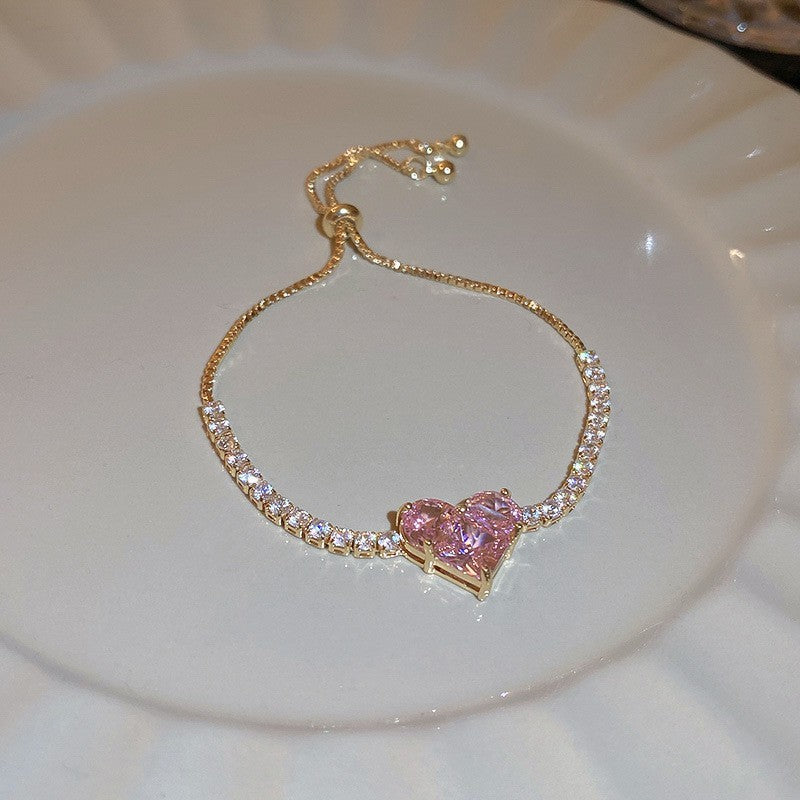 💖HOT SALE 50% OFF💖✨Copper Inlaid Cubic Zirconia Stone Bracelet, Exquisite Luxury Women Sparkly Accessory