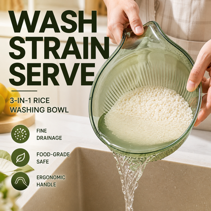 🍚 LIMITED TIME 50% OFF! Wash Rice Without Losing a Grain – Fine Mesh Colander Bowl with Handle. UK Stock ✨