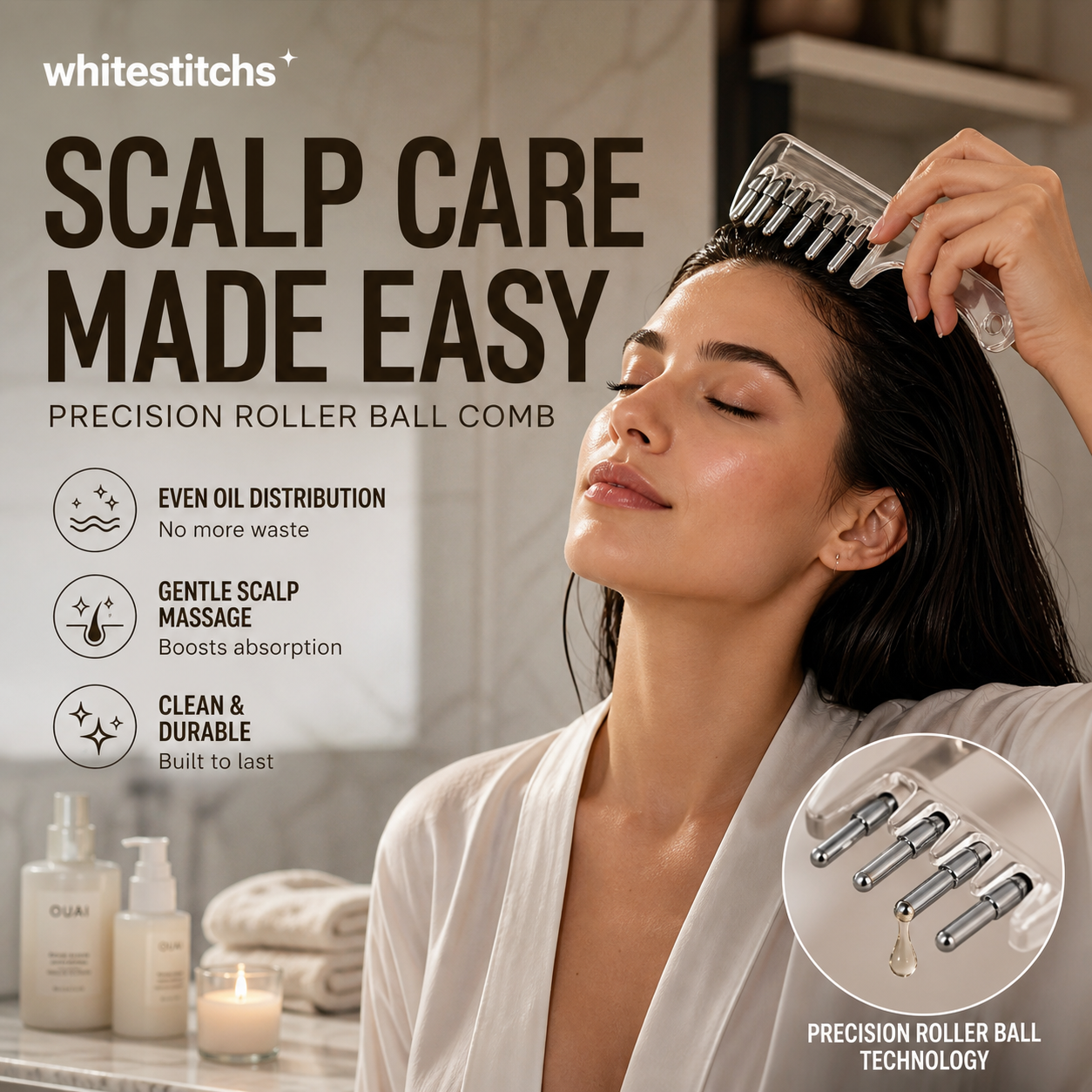 🔥BUY 2 GET 1 FREE⏰Transparent Hair Oil Applicator Comb