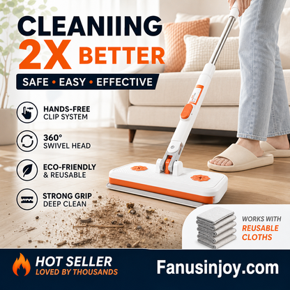 Limited Time 50% OFF！Maximal Cleaning Power！Multi-Functional Hands-Free Clip Flat Mop