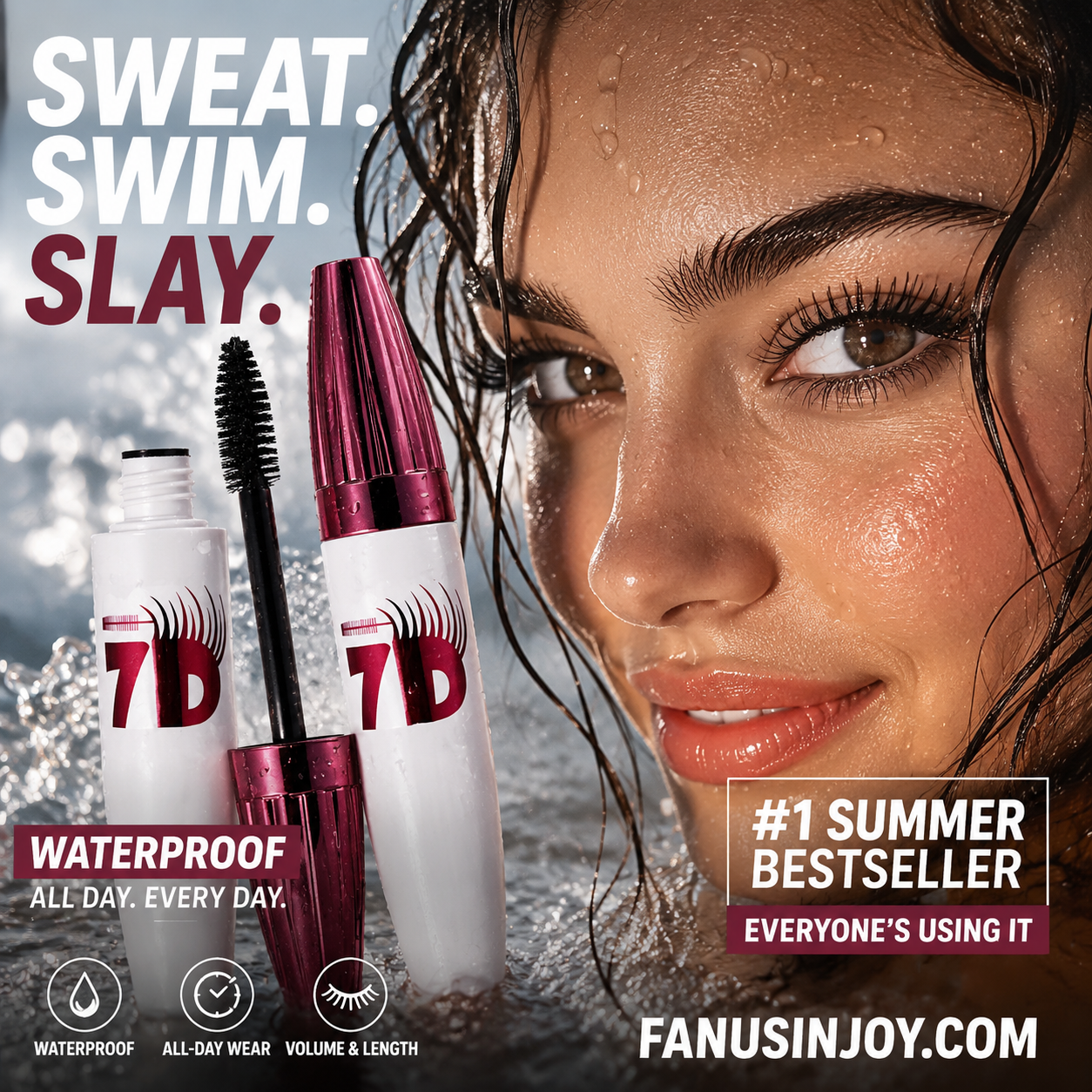 💄✨ Smudge-Proof Curling Mascara – Lifts & Curls All Day, Waterproof & Flake-Free for Intense Black Lashes