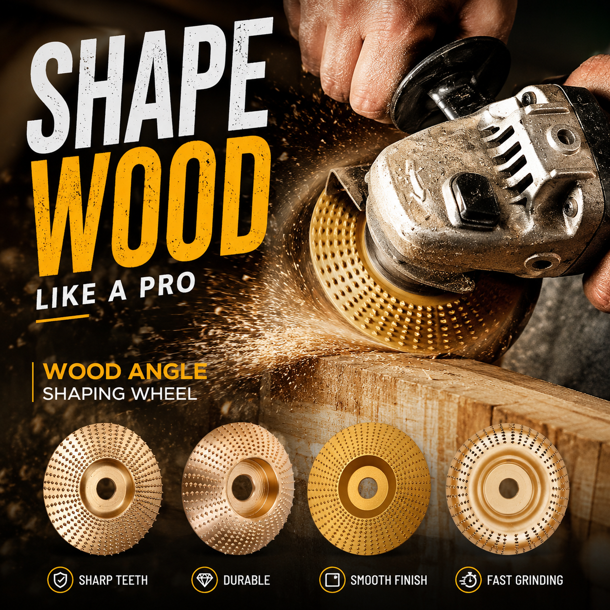 🔥LIMITED‑TIME 50% OFF! ⚙️ Wood Angle Shaping Wheel – Sharp, Wear‑Resistant ✨