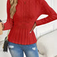 ⏳Limited-time 50% off⏰Women's Chunky-Knitted Crew Neck Peplum Sweater🧶👚