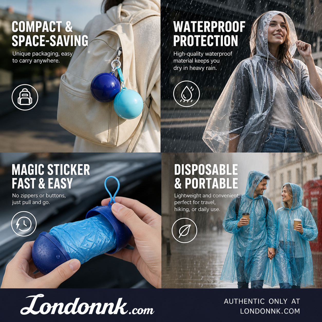🥳BUY 1 GET 1 FREE! ☔Pocket-Sized Ball Disposable Raincoat – Ultra‑compact ball packaging fits in any bag, purse or glove box. Waterproof & easy to use – always ready for sudden showers! 🌧️✨