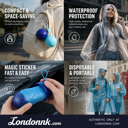 🥳BUY 1 GET 1 FREE! ☔Pocket-Sized Ball Disposable Raincoat – Ultra‑compact ball packaging fits in any bag, purse or glove box. Waterproof & easy to use – always ready for sudden showers! 🌧️✨