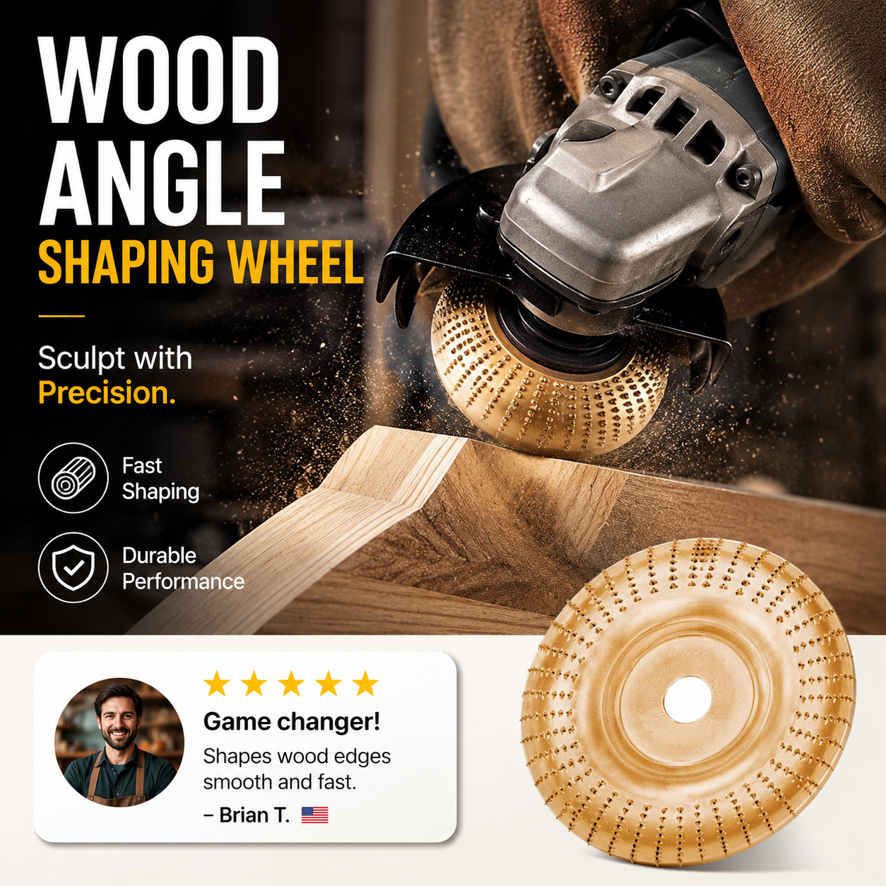 🔥LIMITED‑TIME 50% OFF! ⚙️ Wood Angle Shaping Wheel – Sharp, Wear‑Resistant ✨