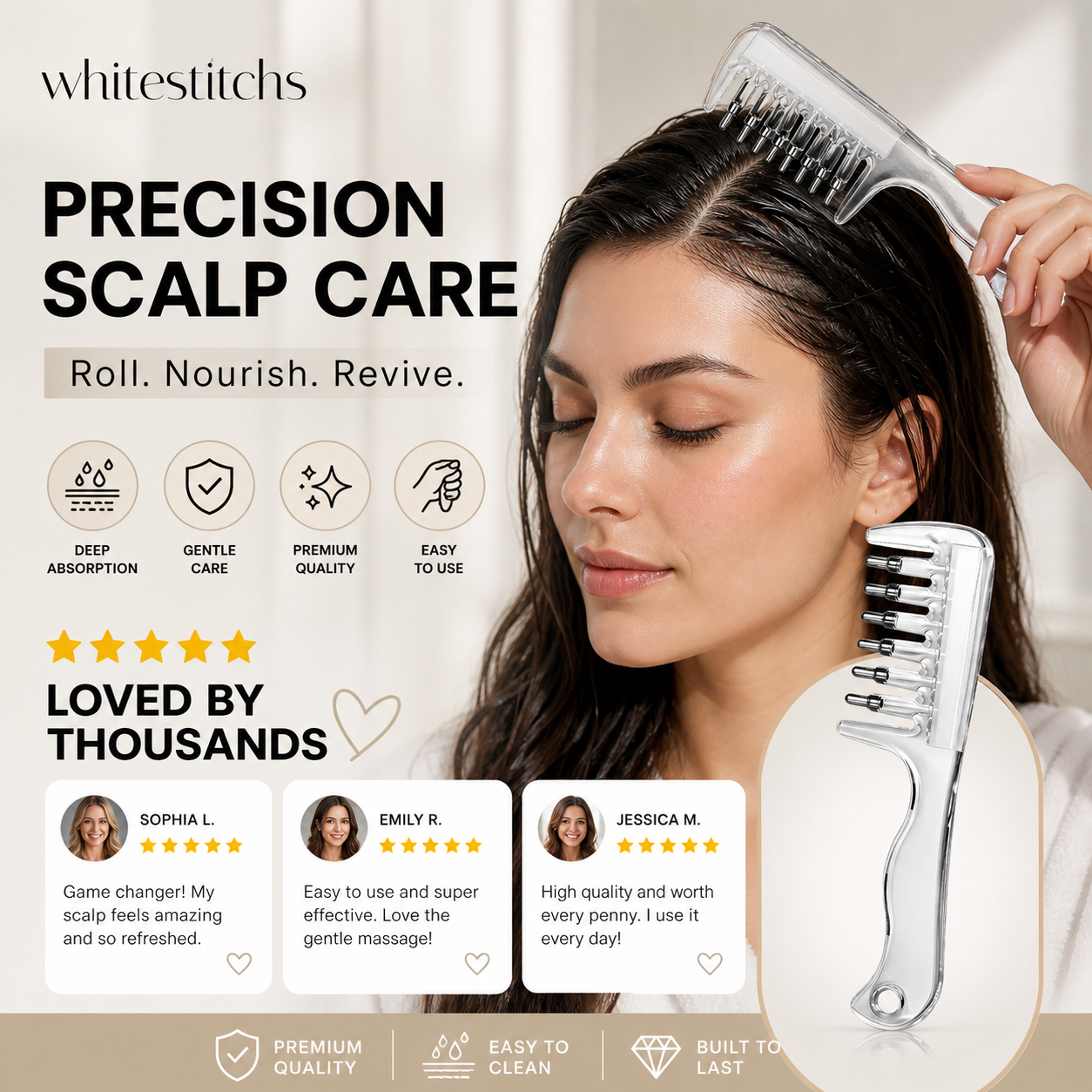 🔥BUY 2 GET 1 FREE⏰Transparent Hair Oil Applicator Comb