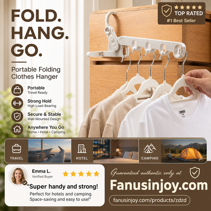 🎉🎉Buy One Get One Free！🥼Hang clothes anywhere you want！Portable Foldable Clothes Hanger