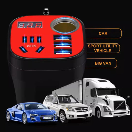 🔥Time-limited special offer💕🚗Car mounted cup type inverter converter QC charger（50%）🔥