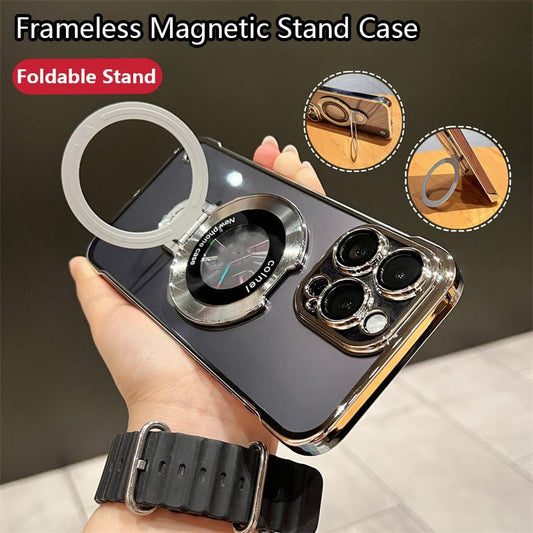 💥Limited time 50% off🔥Frameless Magnetic iPhone Case with Invisible Ring Stand