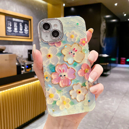 💕Limited time 50% off🔥Oil Painting Flower iPhone Case with Lens Protector Film