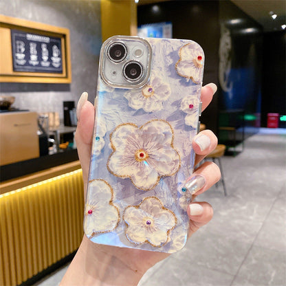 💕Limited time 50% off🔥Oil Painting Flower iPhone Case with Lens Protector Film
