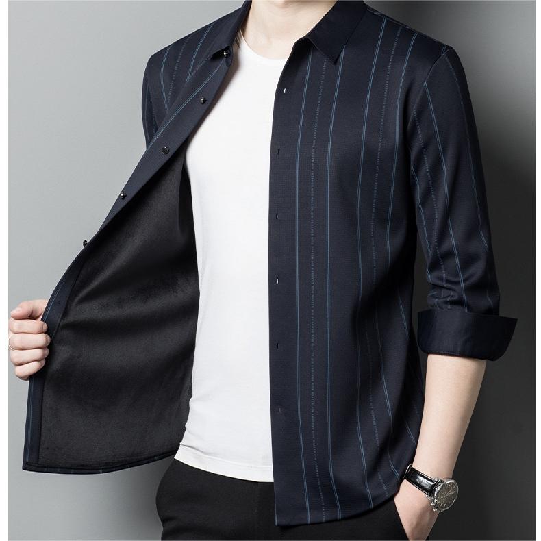 🔥Men's Winter Padded Stretch Wrinkle-Free  Shirt（40% OFF）