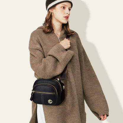 👜 New Arrival-✨Classic Multifunctional Compartments Adjustable Wide Shoulder Strap PU Leather Crossbody Bag