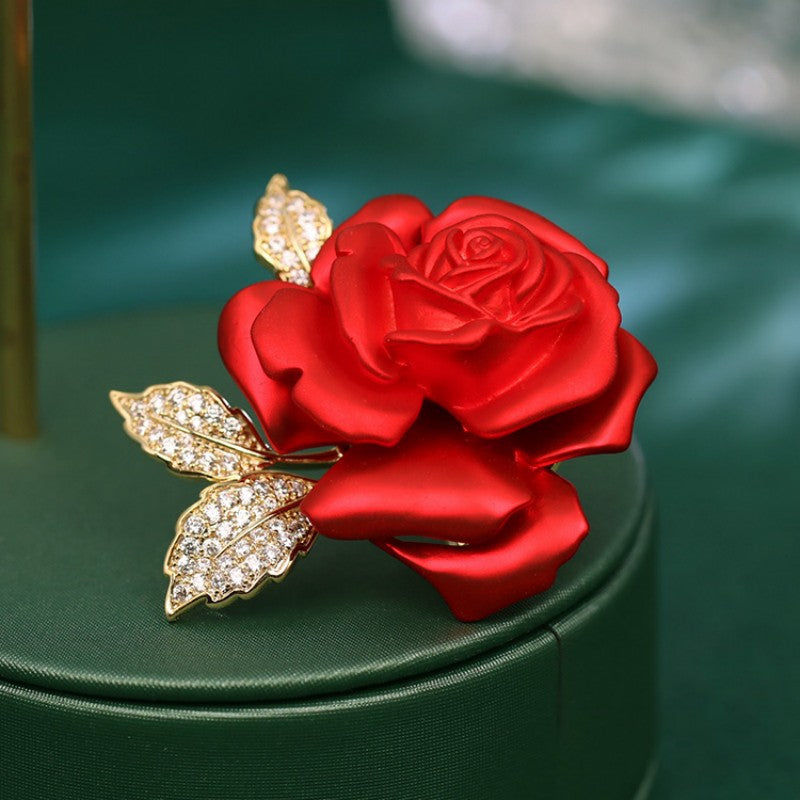 🎄【Christmas Carnival】🎁✨High-Quality Enameled Rose Brooch
