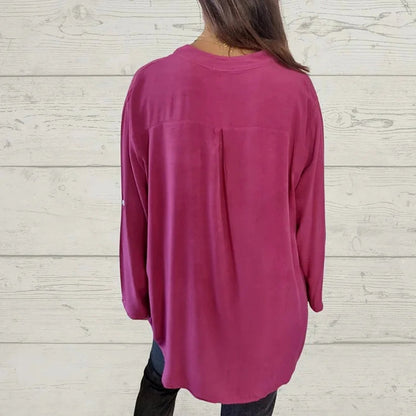 ⏳Limited Sale 51% OFF🌸Women's Sequin Patchwork V-neck Shirt