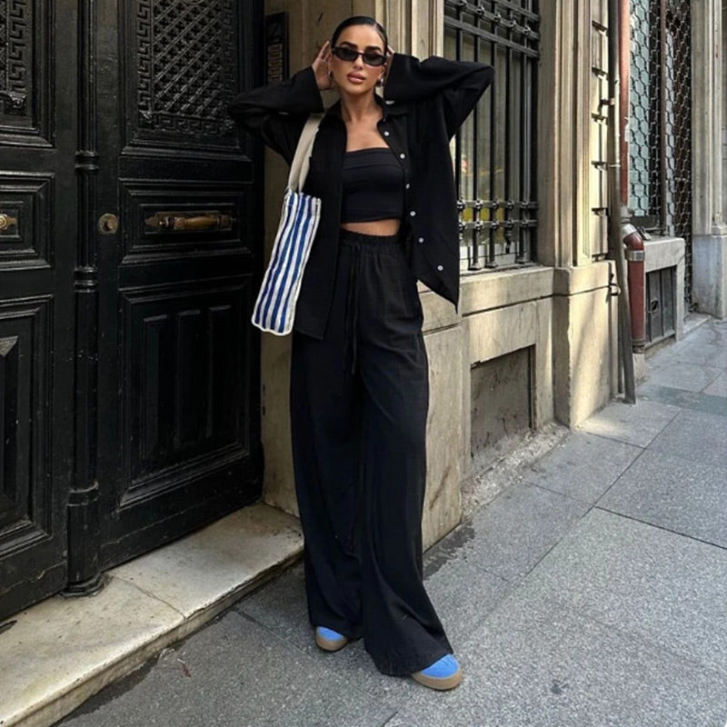 ⏳Limited Sale 50% OFF🌸Women's 2 Piece Outfits Button Down Shirt & Pants
