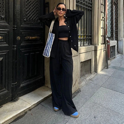 ⏳Limited Sale 50% OFF🌸Women's 2 Piece Outfits Button Down Shirt & Pants