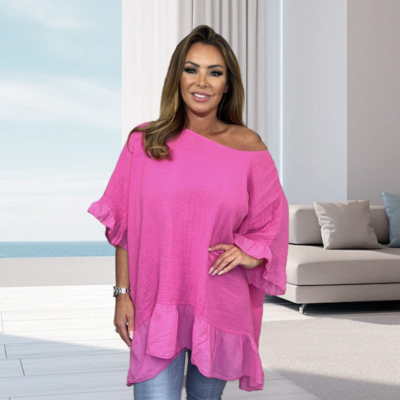 🌷Limited Time 52% OFF💞Loose Pleated Off Shoulder Blouses for Women