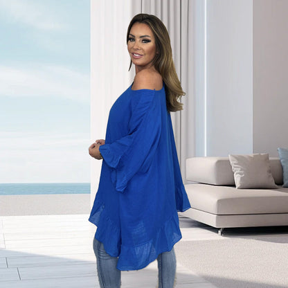 🌷Limited Time 52% OFF💞Loose Pleated Off Shoulder Blouses for Women