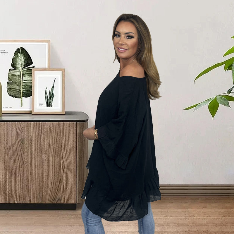 🌷Limited Time 52% OFF💞Loose Pleated Off Shoulder Blouses for Women