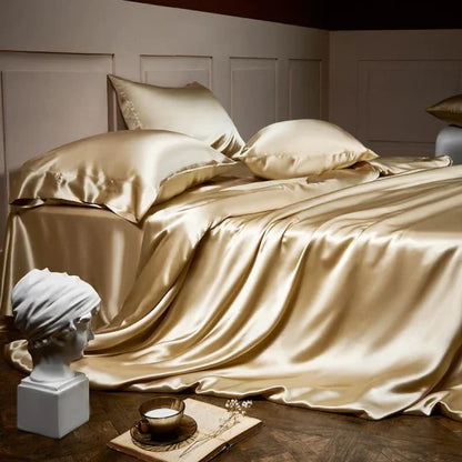✅Free Shipping✈️Luxury Pure Mulberry Silk Bedding Four Piece Set