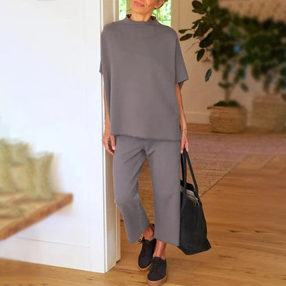 ⏳Limited Sale 50% OFF🌸Women's 3/4 Sleeve Capelet Wide-Leg Pants Set