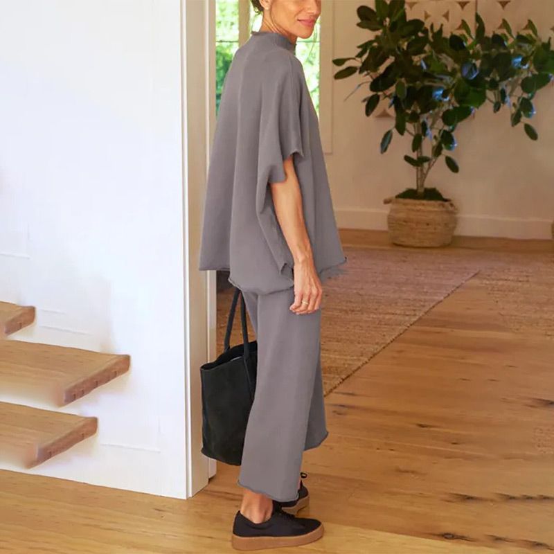 ⏳Limited Sale 50% OFF🌸Women's 3/4 Sleeve Capelet Wide-Leg Pants Set